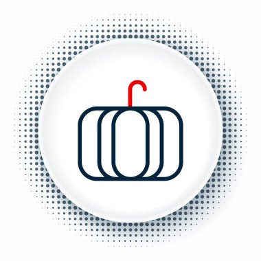 Beyaz arkaplanda çizgi kabağı simgesi izole edildi. Mutlu Cadılar Bayramı Partisi. Renkli taslak konsepti. Vektör