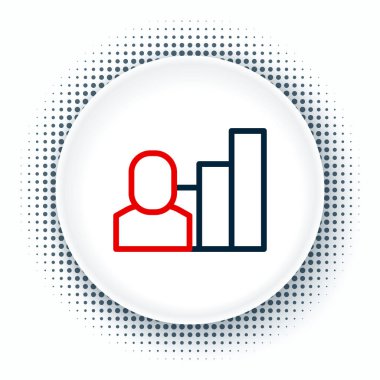 Çizgi Üretken insan simgesi beyaz arka planda izole edildi. Fikir çalışması, başarı, üretkenlik, vizyon ve verimlilik kavramı. Renkli taslak konsepti. Vektör