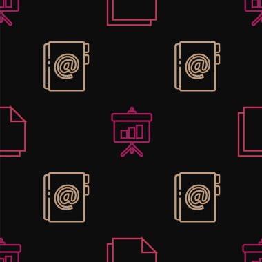 Satır sonu not etiketlerini, adres defterini ve diyagramı pürüzsüz desenle ayarla. Vektör