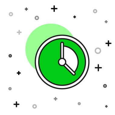 Doldurulmuş zaman yönetimi simgesi beyaz arkaplanda izole edildi. Saat işareti. Üretkenlik sembolü. Vektör