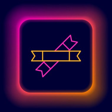 Parlayan neon çizgisi Şeker Paketleri simgesi siyah arkaplanda izole edildi. Kahve, tuz, baharat gibi toplu gıda ürünleri için ayrı ayrı paketler. Renkli taslak konsepti. Vektör