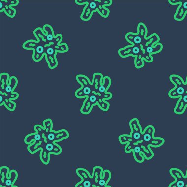 Hücre simgesi mavi arkaplanda izole edilmiş. Vektör