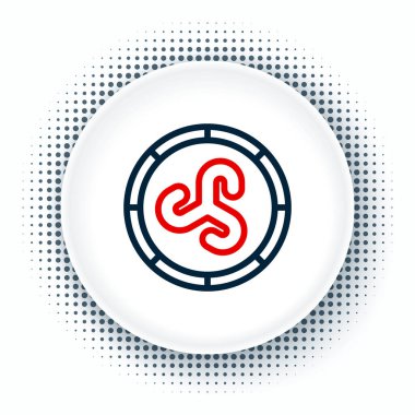 Çizgi Kalkanı Viking simgesi beyaz arkaplanda izole edildi. Yuvarlak ahşap kalkan. Güvenlik, güvenlik, koruma, mahremiyet, koruma kavramı. Renkli taslak konsepti. Vektör