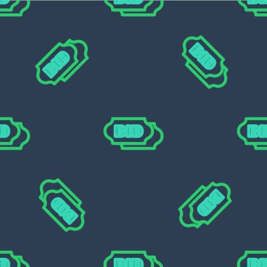 Satır Artırma simgesi mavi arkaplanda izole edilmiş pürüzsüz desen. Açık arttırma teklifi. Satış ve alıcılar. Vektör