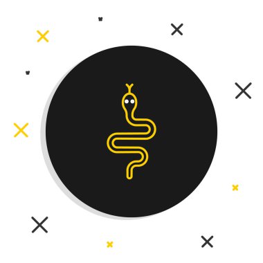 Yılan Çizgisi simgesi beyaz arkaplanda izole edildi. Renkli taslak konsepti. Vektör