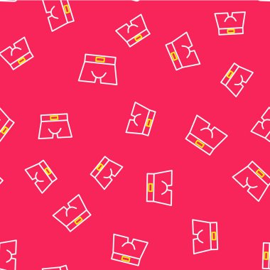 Çizgi Adamları 'nın iç çamaşırı simgesi kırmızı arka planda izole edilmiş. Erkek iç çamaşırı. Vektör