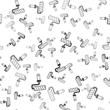 Siyah boya fırça ikonu beyaz arkaplanda izole edilmiş pürüzsüz desen. Vektör