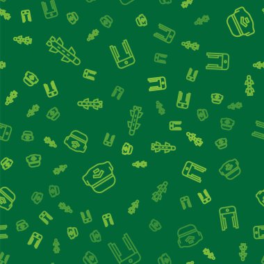 Roket hattını, Pilot şapkasını ve Metal dedektörünü havaalanına kusursuz bir şekilde yerleştirin. Vektör