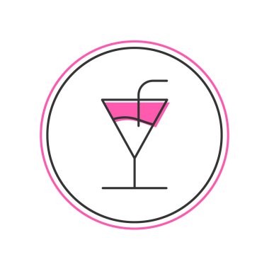 Filled outline Cocktail icon isolated on white background.  Vector