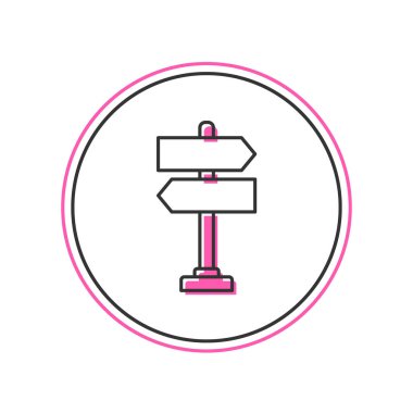 Ana hatlı trafik levhası. Beyaz arkaplanda sinyal simgesi izole edildi. İşaretçi sembolü. İzole sokak bilgi levhası. Yön tabelası. Vektör