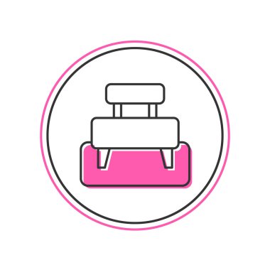 Doldurulmuş Bench simgesi beyaz arkaplanda izole edildi. Vektör