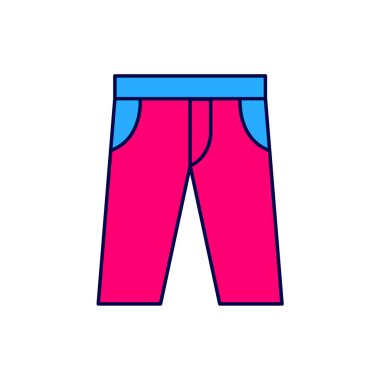 Doldurulmuş Pants simgesi beyaz arkaplanda izole edildi. Pantolon imzası. Vektör