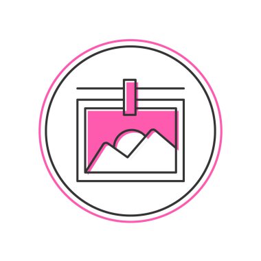 Filled outline Photo frame icon isolated on white background. Vintage empty photos frame.  Vector