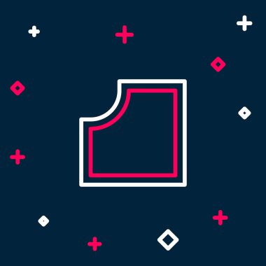 Çizgi Dikiş Deseni simgesi mavi arkaplanda izole edildi. Dikiş için işaretler. Renkli taslak konsepti. Vektör