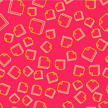 Çizgi Posta etiketleri simgesi kırmızı arkaplanda izole edilmiş. Mesaj veya mesaj için yeri olan yapışkan kasetler. Vektör