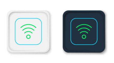 Kablosuz kablosuz ağ sembolü simgesi beyaz arkaplanda izole edildi. Renkli taslak konsepti. Vektör