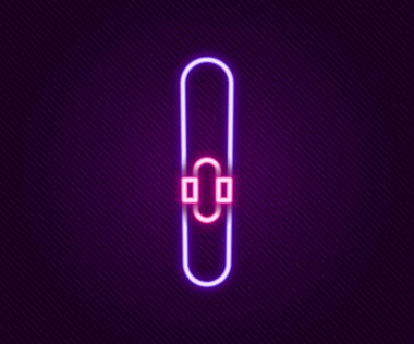 Parlayan neon hattı siyah arkaplanda izole edilmiş bir puro simgesi. Renkli taslak konsepti. Vektör