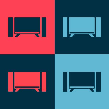 Pop Art Smart TV simgesi renk arkaplanında izole edildi. Televizyon tabelası. Vektör