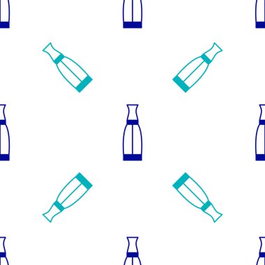 Blue Vape liquid bottle for electronic cigarettes icon isolated seamless pattern on white background.  Vector