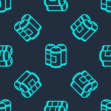 Yeşil çizgi boya spreyi ikonu mavi arka planda izole edilmiş pürüzsüz desen. Vektör