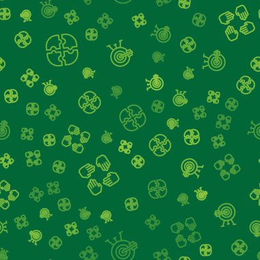 Çizgi yap-boz parçası, Proje ekibi tabanı ve oklu ve pürüzsüz desenli hedef. Vektör