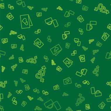 Çizgi çizgisi tebrik kartı, cinsiyet ve elmas nişan yüzüğü kusursuz desenli. Vektör