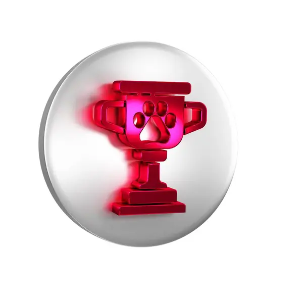 Rotes Haustier Symbol Auf Transparentem Hintergrund Medaille Mit Hundeabdruck Als — Stockfoto