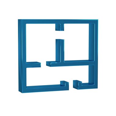 Mavi Ev planı simgesi şeffaf arkaplanda izole edildi. .