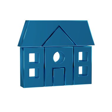 Mavi Saray simgesi şeffaf arkaplanda izole edildi. Ev sembolü. .