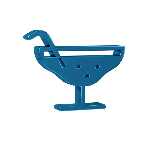Blue Cocktail icon isolated on transparent background. .