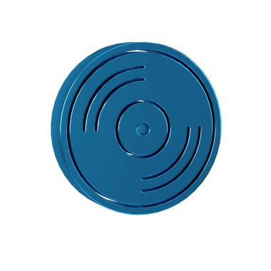 Mavi Vinil disk simgesi şeffaf arkaplanda izole edildi. .