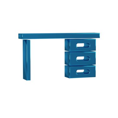 Mavi Ofis masa simgesi şeffaf arkaplanda izole edildi. .