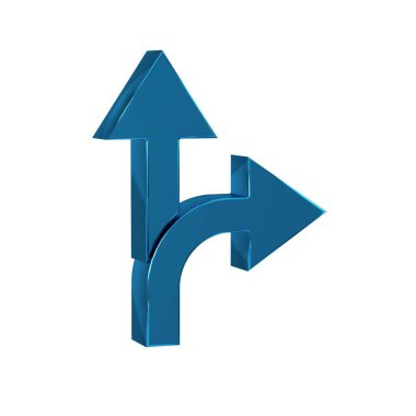 Mavi Yol trafik tabelası. Şeffaf arkaplanda işaretleme simgesi izole edildi. İşaretçi sembolü. İzole sokak bilgi levhası. Yönlendirme işareti. .