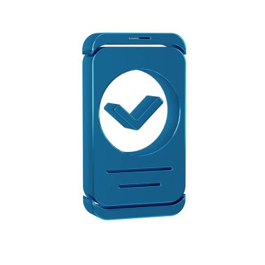 Mavi Akıllı Telefon, cep telefonu simgesi şeffaf arkaplanda izole edildi. .