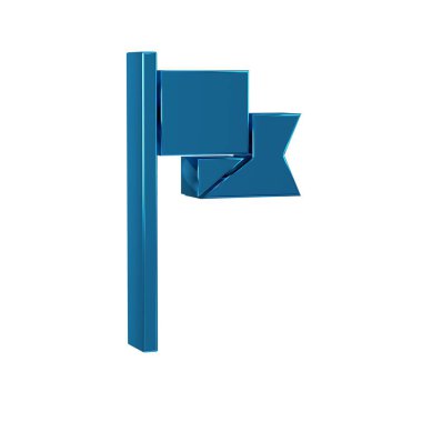 Mavi Bayrak simgesi şeffaf arkaplanda izole edildi. Konum belirleyici simgesi. .