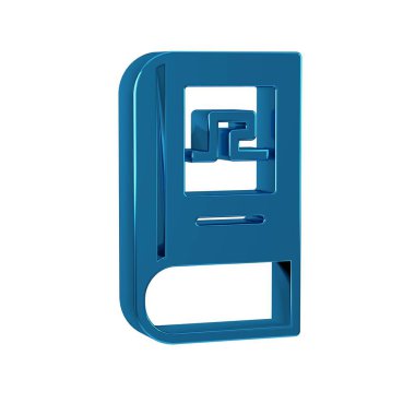 Mavi Yunan tarih kitabı simgesi şeffaf arkaplanda izole edilmiş. .