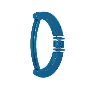 Mavi Ortaçağ yay simgesi şeffaf arkaplanda izole edildi. Ortaçağ silahı. .