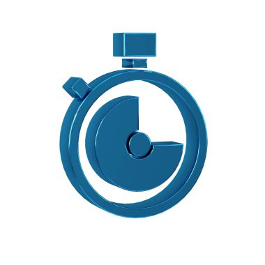 Mavi Kronometre simgesi şeffaf arkaplanda izole edildi. Zaman göstergesi. Kronometre işareti. .