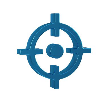 Mavi Hedef spor simgesi şeffaf arkaplanda izole edildi. Atış menzili ya da atış mesafesi için rakamları olan temiz hedef. .