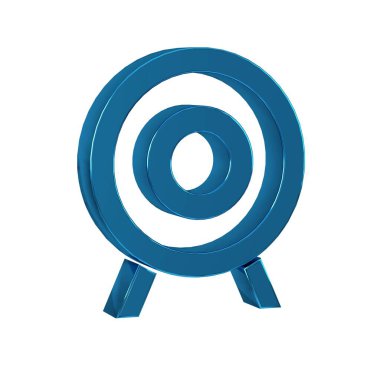 Mavi Hedef spor simgesi şeffaf arkaplanda izole edildi. Atış menzili ya da atış mesafesi için rakamları olan temiz hedef. .