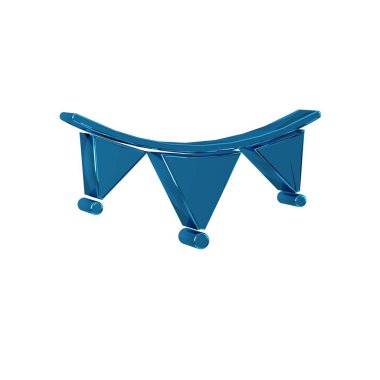 Şeffaf arkaplanda izole edilmiş bayrak simgesi olan Mavi Karnaval çelengi. Doğum günü kutlamaları ve festival dekorasyonu için parti flamaları.. .