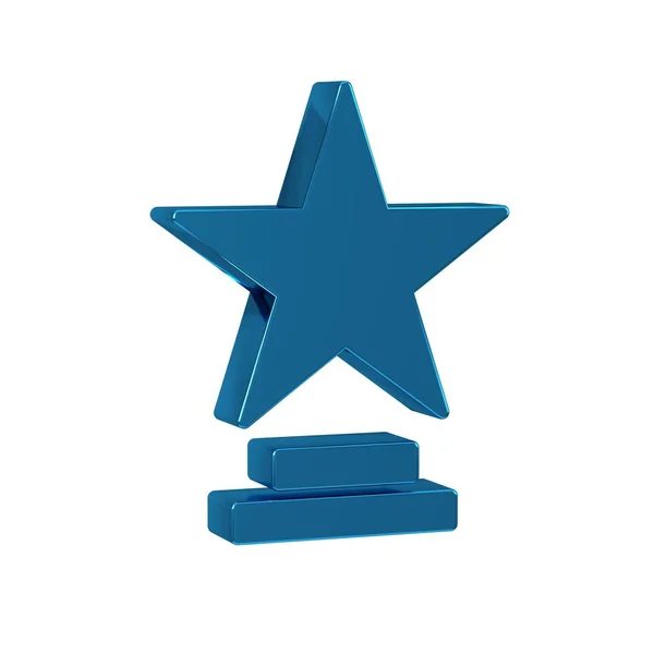 Blue Movie trophy icon isolated on transparent background. Academy award icon. Films and cinema symbol. .