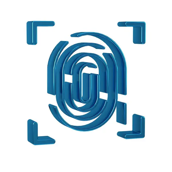 Blue Fingerprint icon isolated on transparent background. ID app icon. Identification sign. Touch id. .