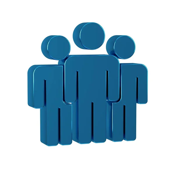 Blue Users group icon isolated on transparent background. Group of people icon. Business avatar symbol - users profile icon. .