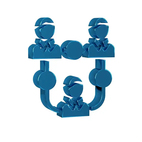 Blue Project team base icon isolated on transparent background. Business analysis and planning, consulting, team work, project management. .