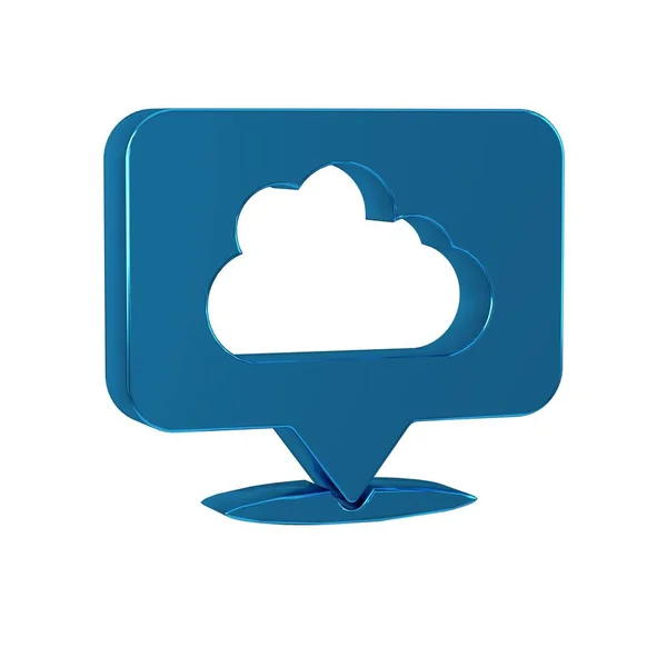Blue Location Cloud Icon Isolated Transparent Background — Stock Photo, Image