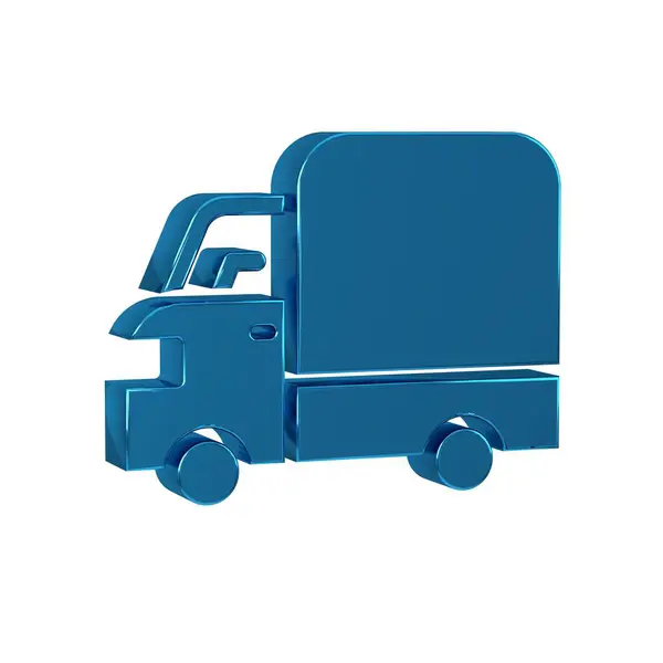 Blue Delivery cargo truck vehicle icon isolated on transparent background. .