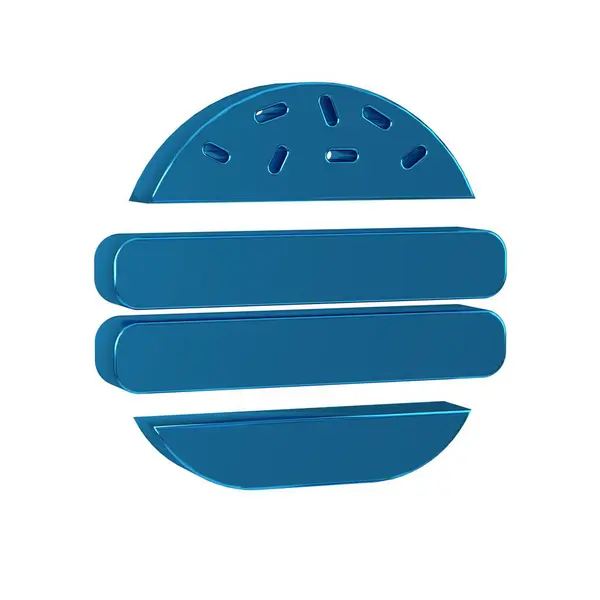 Blue Burger icon isolated on transparent background. Hamburger icon. Cheeseburger sandwich sign. Fast food menu. .