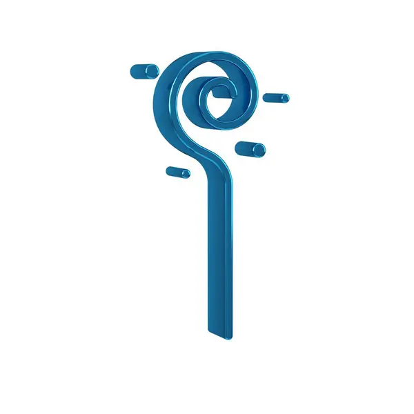 Blue Magic staff icon isolated on transparent background. Magic wand, scepter, stick, rod. .