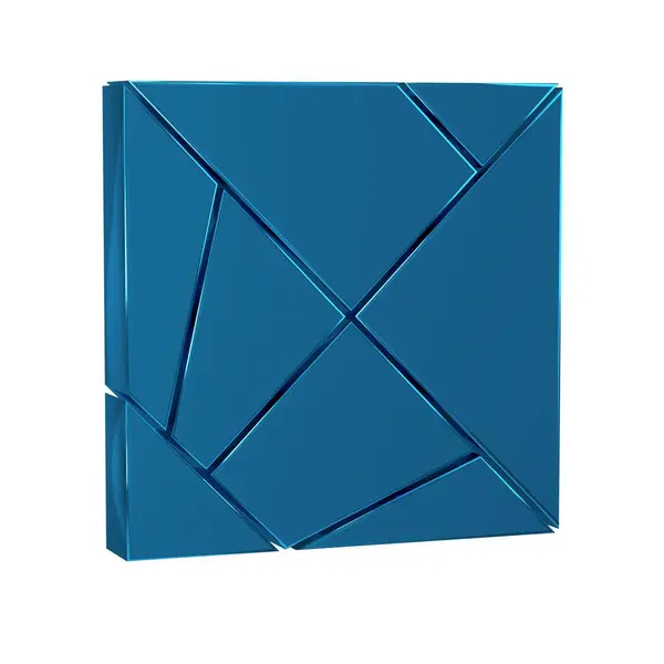 Blue Rubik cube icon isolated on transparent background. Mechanical puzzle toy. Rubik\'s cube 3d combination puzzle. .